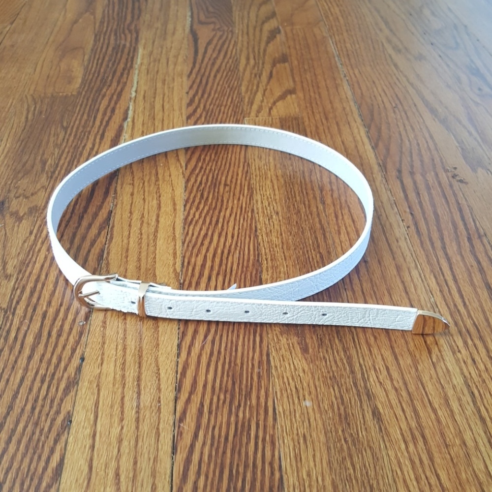 White Faux Leather Belt